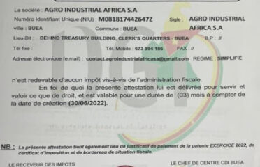 AGRO INDUSTRIAL AFRICA S.A